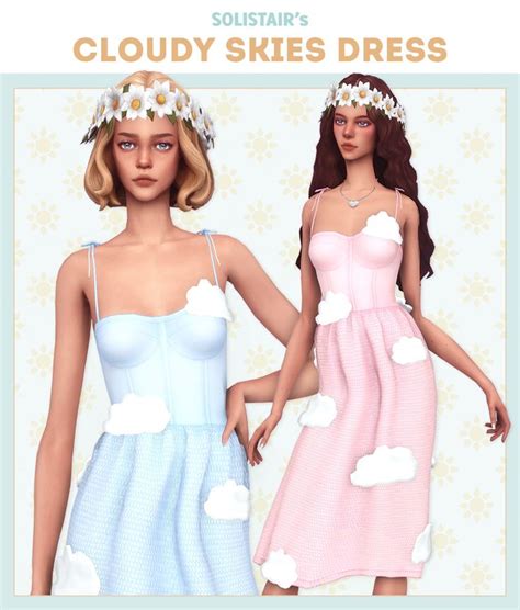 Cloudy Skies Dress Solistair On Patreon Sims 4 Dresses Sims 4