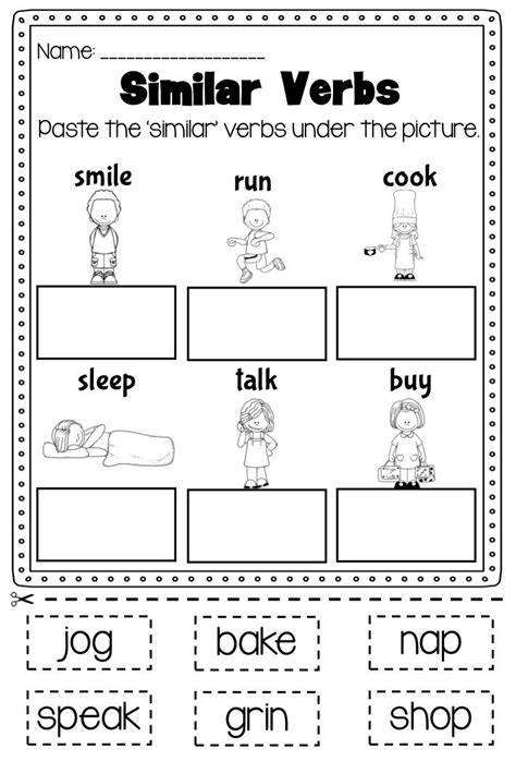 Verb Printable Worksheet Differentiating Between Nouns And Verbs The