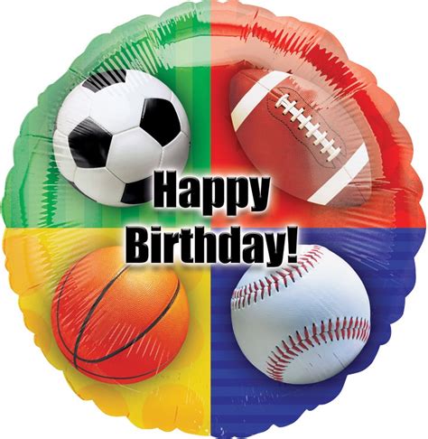 18″ Happy Birthday Sports Foil Balloon Balloon Warehouse