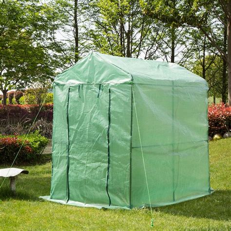 Glitzhome 62 Ft L X 4 Ft W X 61 Ft H Clear And Black Pop Up Greenhouse In The Greenhouses