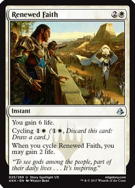 The gathering arena with full text search and powerful filters. Renewed Faith from Amonkhet Spoiler
