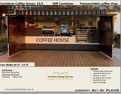 Shipping Container Coffee House Plans Transportable Etsy Australia
