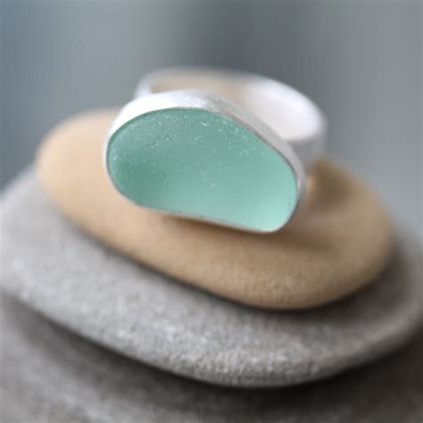 Hand Crafted Custom Sea Glass Ring By The Rubbish Revival