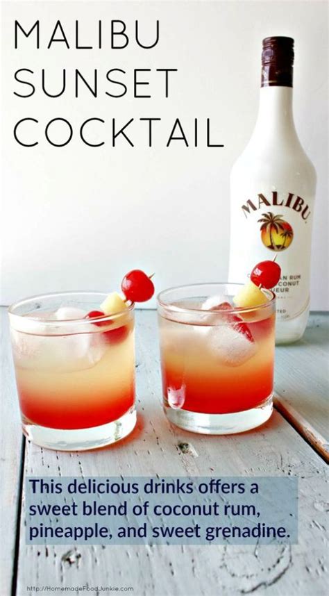 Follow the cocktail recipe below to learn how to make a malibu sunset. Malibu Sunset Cocktail - Homemade Food Junkie | Mixed ...