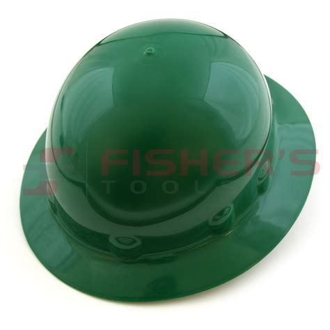 Fibre Metal E1rwgreen Full Brim Hard Hat With Ratchet Suspension Green