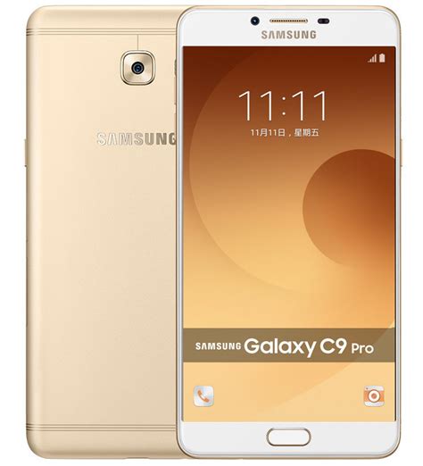 It has dimensions 162.9 x 80.7 x 6.9 mm and weight 189 grams. Samsung Galaxy C9 Pro with 6-inch display, 16 MP front and ...