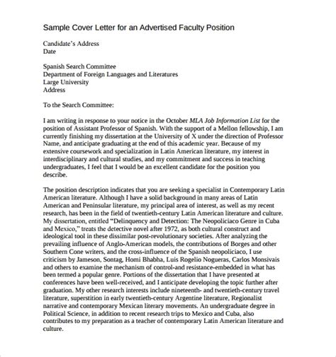 We checked in with a panel of profession. FREE 4+ Sample Faculty Position Cover Letter Templates in ...