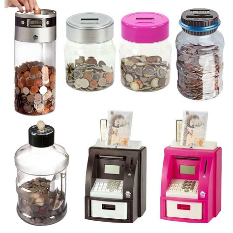 Digital Coin Counter Lcd Display Jumbo Jar Sorter Money Box Counts