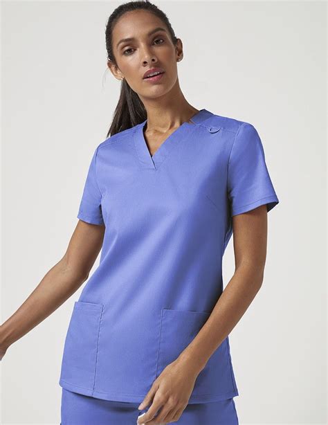 Relaxed V Neck Top In Ceil Blue Medical Scrubs By Jaanuu Bleu Cyan