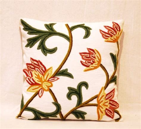 Crewel Cushions And Pillows Embroidered Cushion Covers Pillow Cases