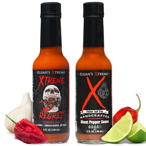 Buy Elijah S Xtreme Regret Ghost Pepper Hot Sauce Pack Carolina Reaper Ghost Pepper Hot