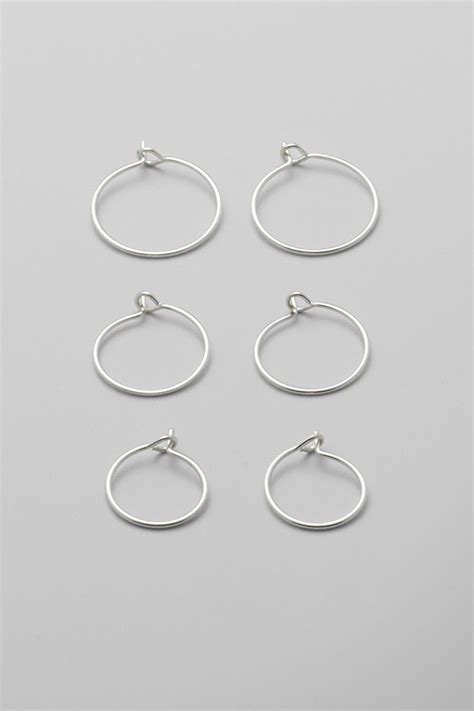 Basic Hoop Pack Silver Jewellery Weekday In 2021 Minimal Hoop