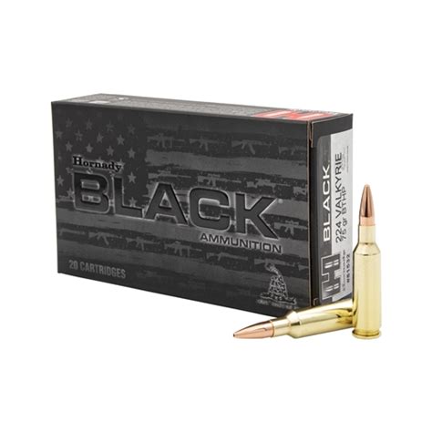 500 Rounds Of Hornady Black 224 Valkyrie Ammo 75 Grain Boat Tail Hollow
