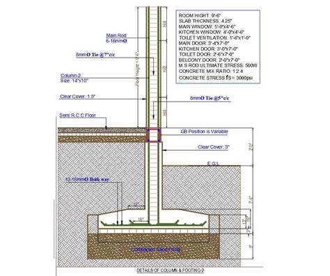 Column Footing Section Cad Drawing Download Dwg File Cadbull