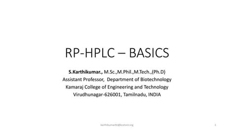 Introduction To Rp Hplc Ppt