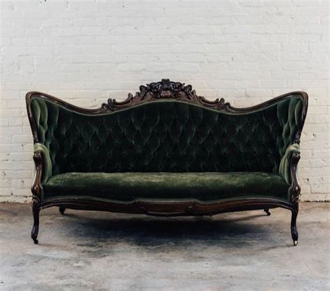 Victorian Green Velvet Couch Dark Home Decor Victorian Sofa Goth