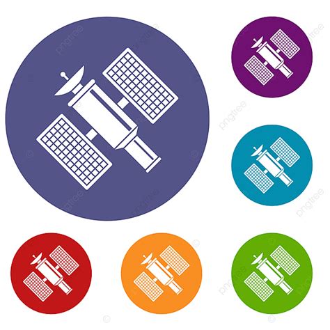 Space Satellite Icons Set Space Icons Satellite Icons Set Png And