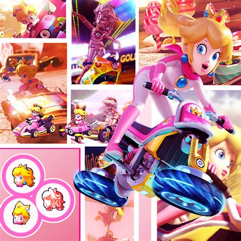 3 princess peach is the kindhearted princess of mushroom kingdom. Mario Kart princess peach baby Peach mario kart 8 pink ...