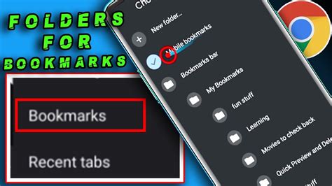 How To Create Folders For Your Bookmarks With Chrome On Android Youtube