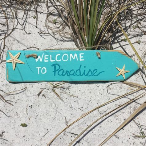 Wood Welcome Sign Beach Decor Front Door Sign Coastal Wall Etsy