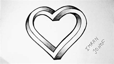 How To Draw A 3d Heart Shape Not Impossible Easy