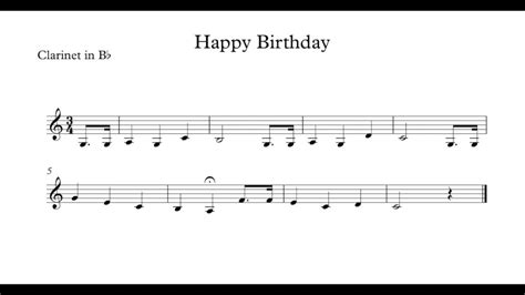 Happy Birthday Sheet Music Clarinet Teofila Arredondo