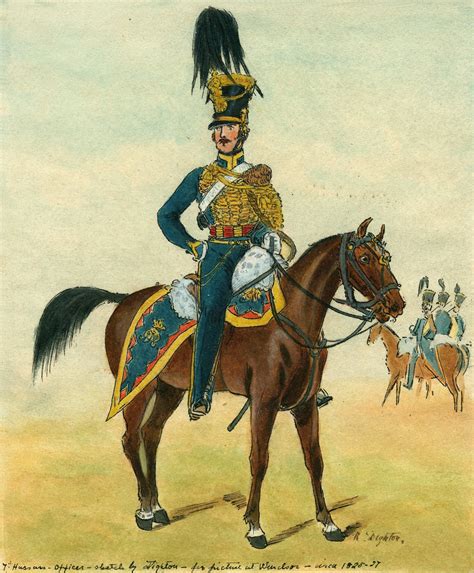 7th Queens Own Hussars Officer 1825 1827 Hussar Fan Art Infantry