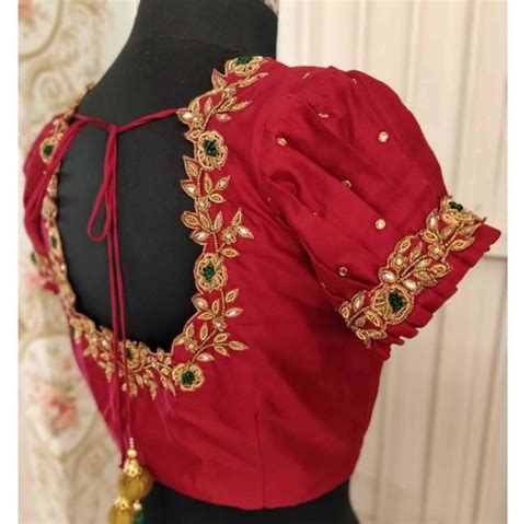 stunning aari work blouse designs 2020 for silk sarees