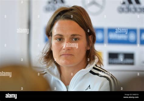 Vaxjo Sweden 09 July 2013germanys National Goalkeeper Nadine Angerer Smiles During A Press