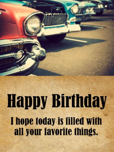 Send Free Classic Car Happy Birthday Card To Loved Ones On Birthday