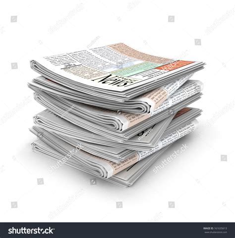 3d Stack Newspapers Stock Illustration 161635613 Shutterstock