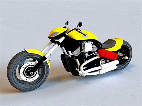 Custom Harley Davidson Motorcycle 3d Model 3d Studio3ds Max Files Free