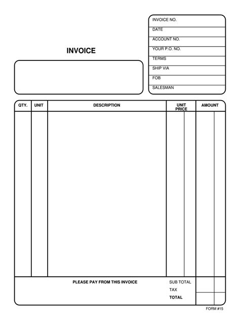 Small Business Invoice Form PDF Fillable Invoice Form Billing Receipt