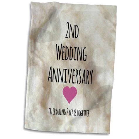 2nd wedding anniversary gifts cotton. 3dRose 2nd Wedding Anniversary gift - Cotton celebrating 2 ...