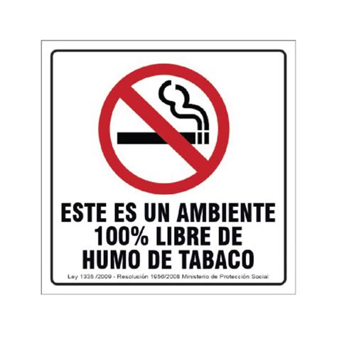 Señaletica Ambiente 100 Libre Del Humo De Tabaco Vands Digital