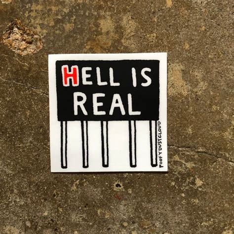 Hell Is Real Billboard Sticker Etsy