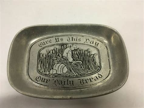 wilton columbia pa pewter plate “ give us this day our daily bread” 9x6 5 inchs ebay