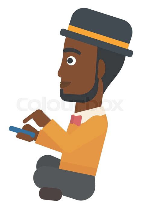 Man Using Mobile Phone Stock Vector Colourbox