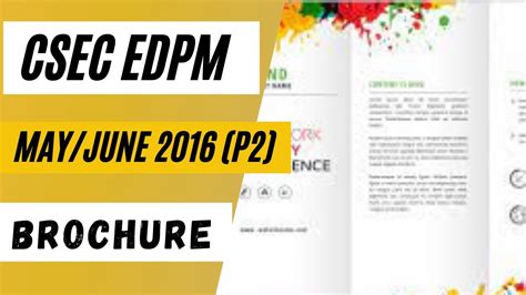 Csec Edpm 2016 P2 Brochure Youtube