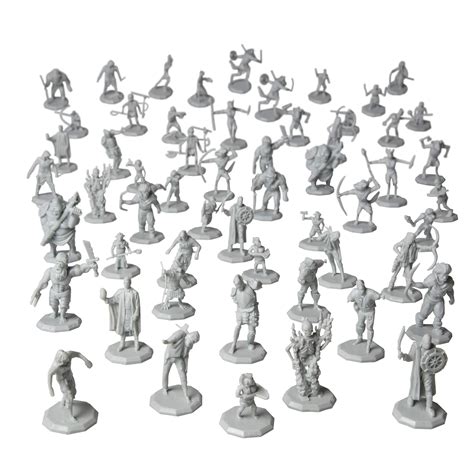 Buy 56 Unpainted Fantasy Mini Figures All Unique Designs 1 Hex Sized