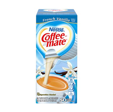 Coffee Mate French Vanilla Liquid Creamer 50 Pack Sugar Box