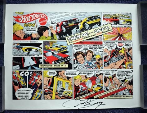 Rare 1970 Hot Wheels Cartoon Poster Don The Snake Prudhomme Autograph