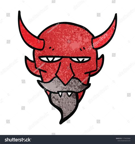 Cartoon Doodle Devil Face Stock Vector Royalty Free 1175423968