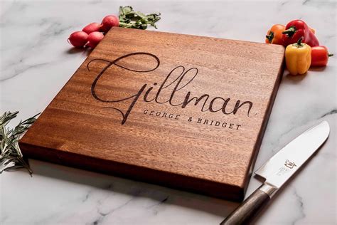 Cutting Board Personalized Minimalist Custom Engraved Cutting Board