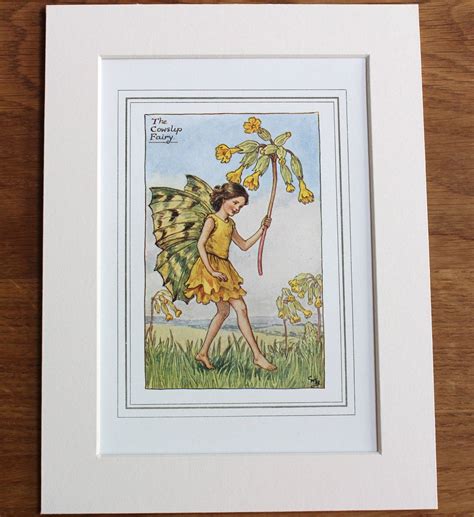 Genuine 1920s Mounted Plate Cowslip Fairy By Cicely Mary Etsy Uk