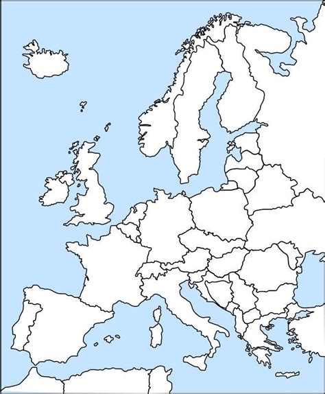 Printable Europe Map Blank