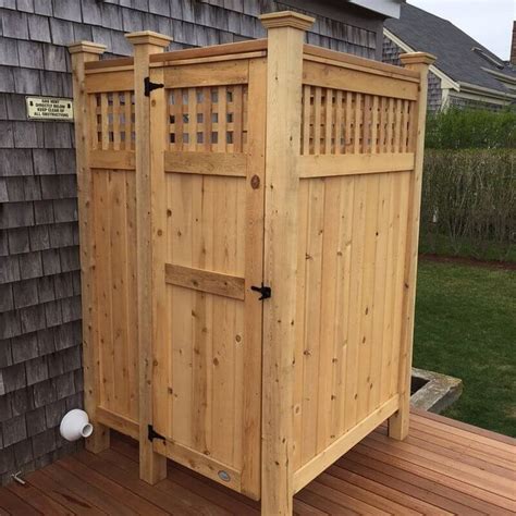 Base & door shower kit. Cedar Lattice Standard Wall Mount Outdoor Shower | Outdoor ...