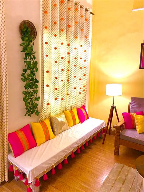 Indian Living Room Decor In 2022 Indian Bedroom Decor Colourful