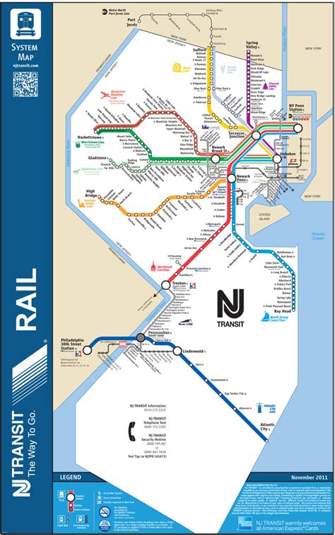 Official Map New Jersey Transit Rail System This