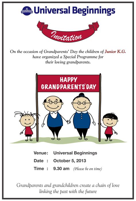 Jr Kg ‘grandparents Day Invitation Card Universal High Malad